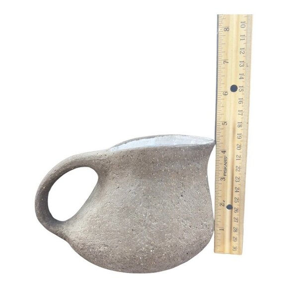 Norwegian Art Pottery Jug Pitcher Norway Hand Made Primitive Pottery Textured - Picture 3 of 8